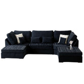 Bishop U Shape Luxe Plush Velvet Black