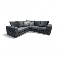 Ashton Corner Sofa Grey Plush