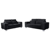 Sloane 3+2 Seater Black Plush
