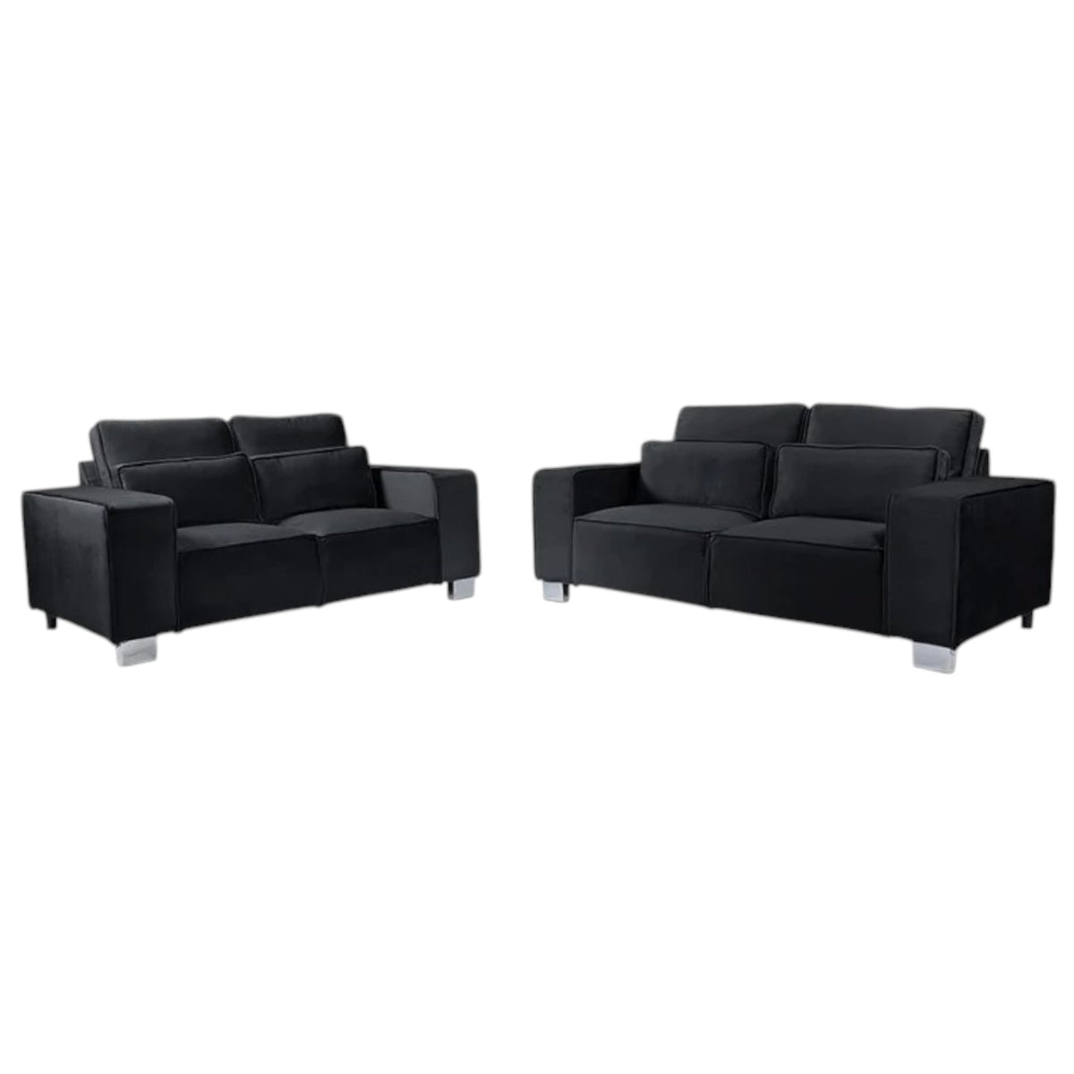 Sloane 3+2 Seater Black Plush